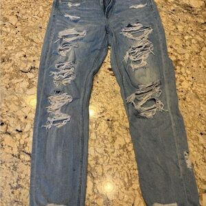 Distressed American Eagle Mom Jeans